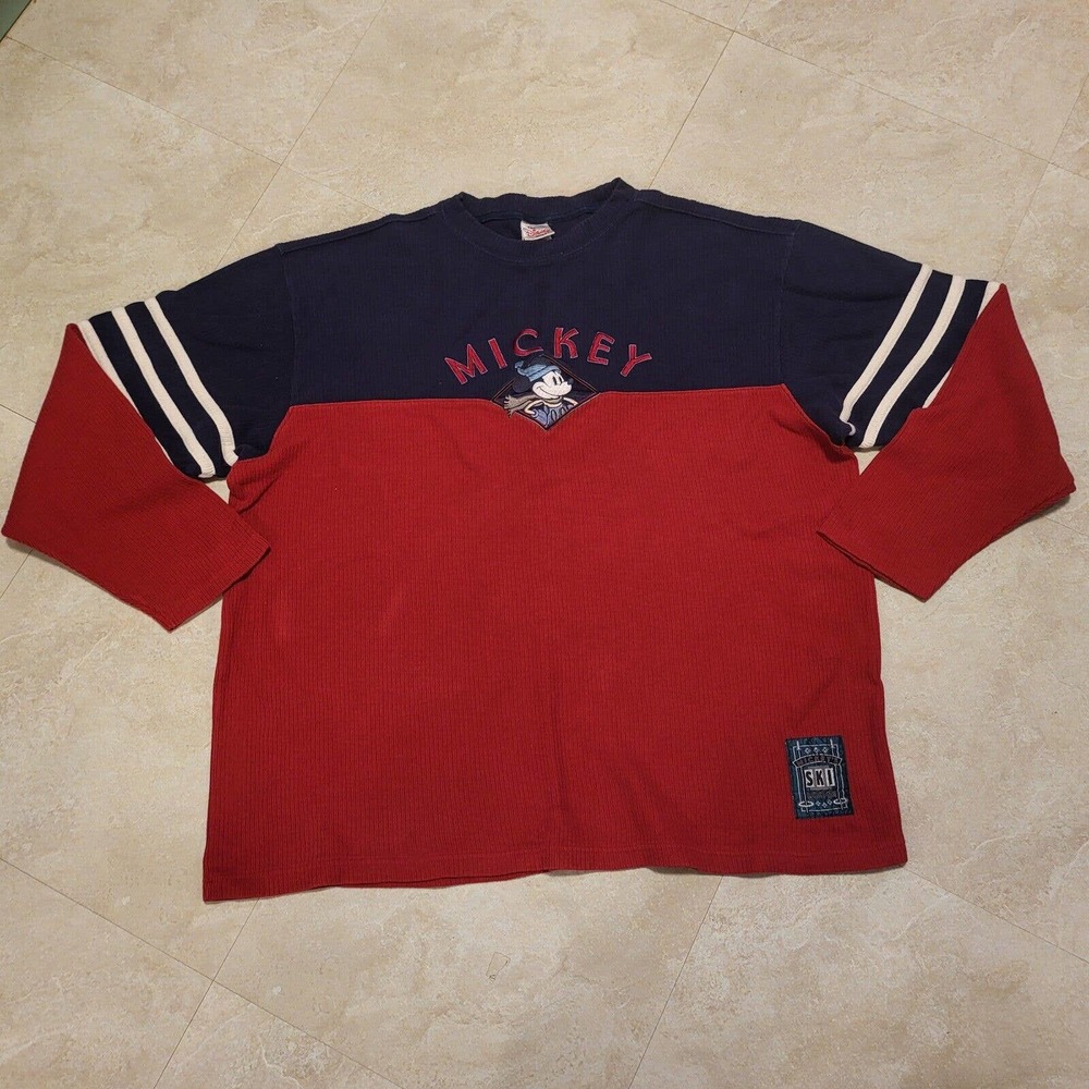 VTG Disney Store Mens L Large Mickey Mouse Ski‎ Lodge Embroidered Sweater - Picture 2 of 14